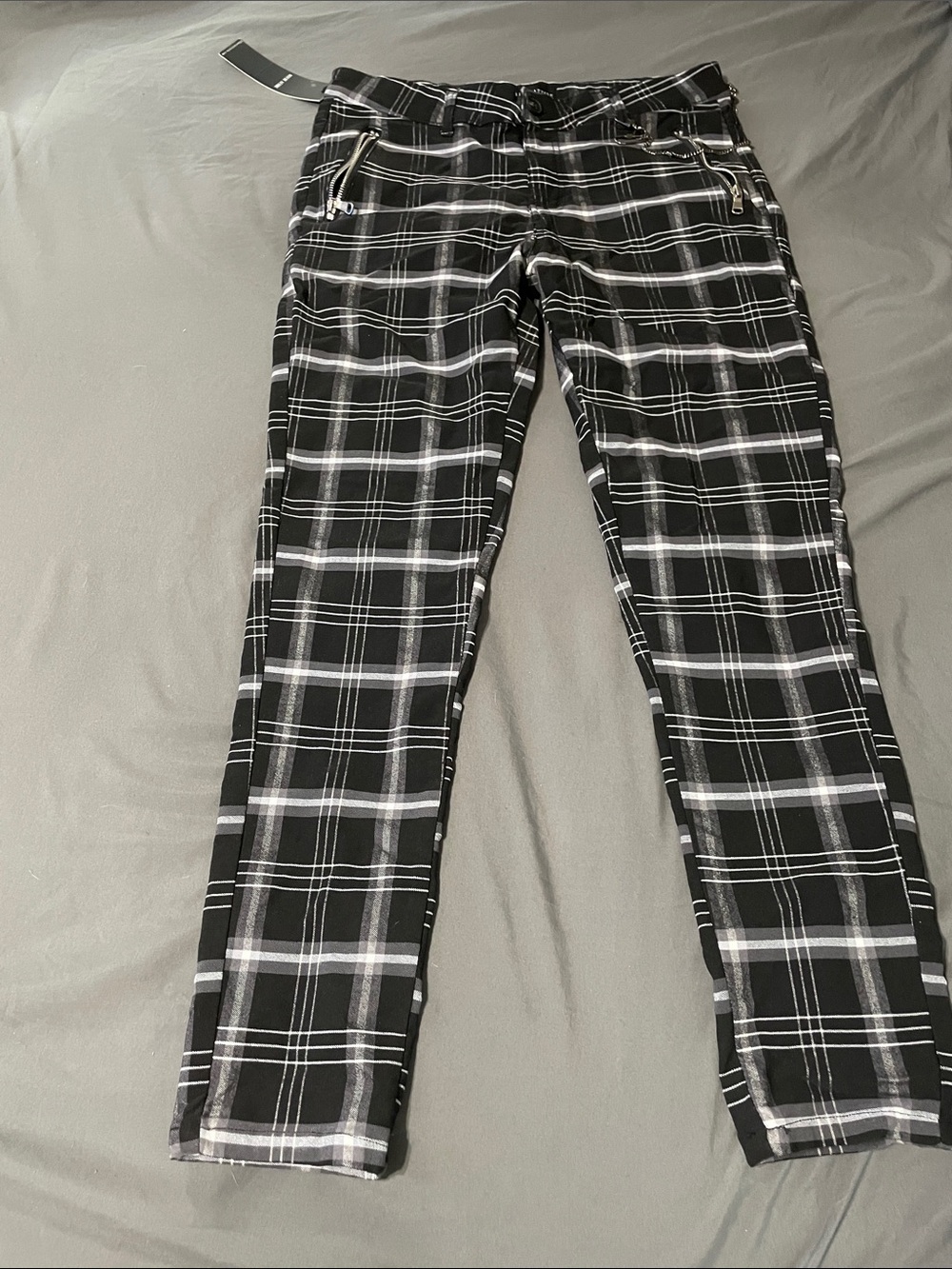 Men's Black Plaid Slim Fit Pants (Brand new never worn)